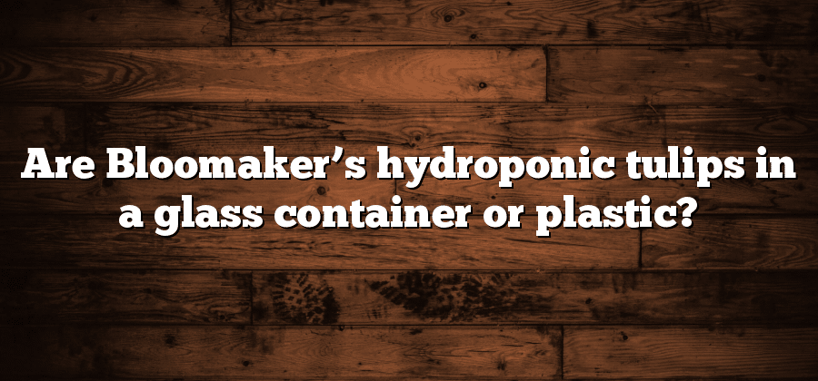Are Bloomaker’s hydroponic tulips in a glass container or plastic?