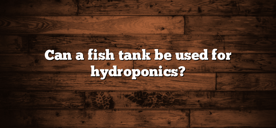 Can a fish tank be used for hydroponics?