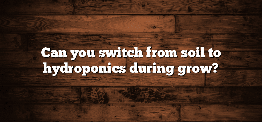 Can you switch from soil to hydroponics during grow?