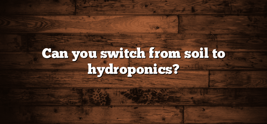 Can you switch from soil to hydroponics?