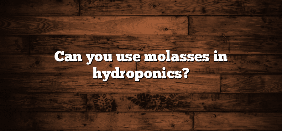 Can you use molasses in hydroponics?