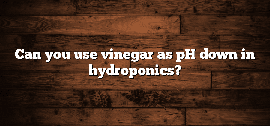 Can you use vinegar as pH down in hydroponics?
