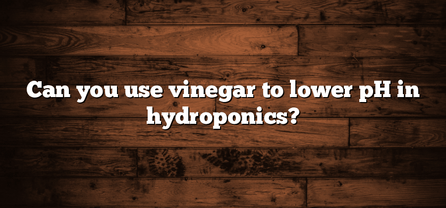 Can you use vinegar to lower pH in hydroponics?