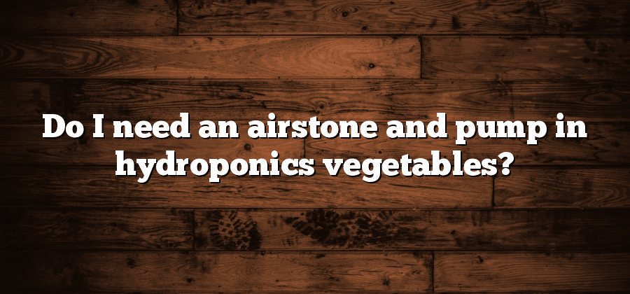 Do I need an airstone and pump in hydroponics vegetables?