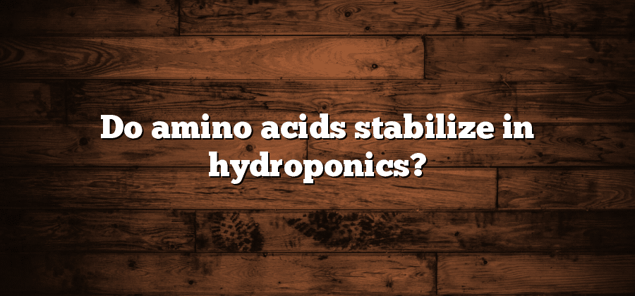 Do amino acids stabilize in hydroponics?