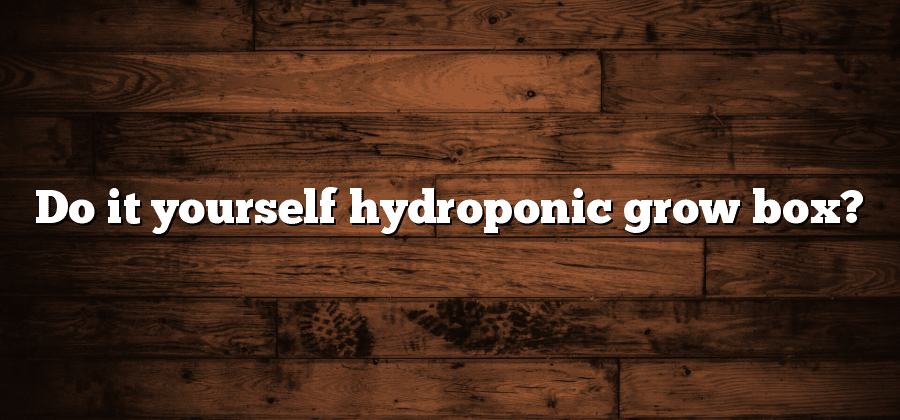 Do it yourself hydroponic grow box?