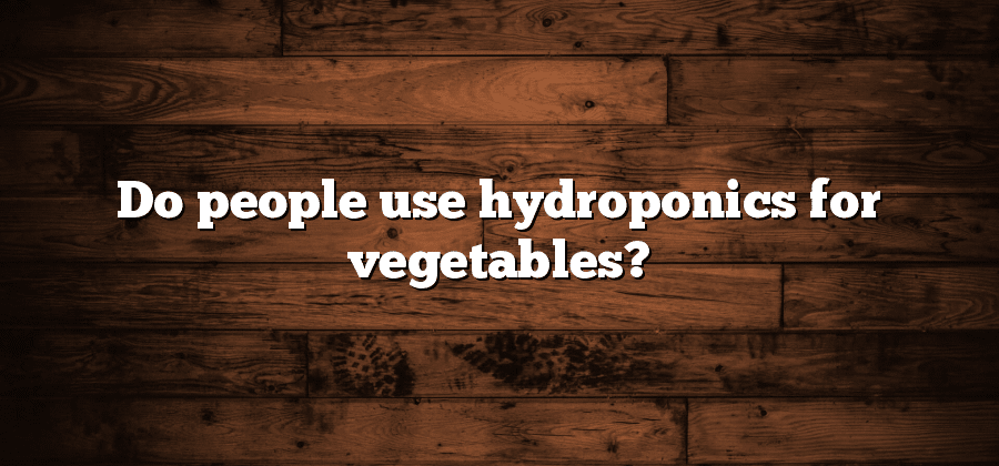 Do people use hydroponics for vegetables?