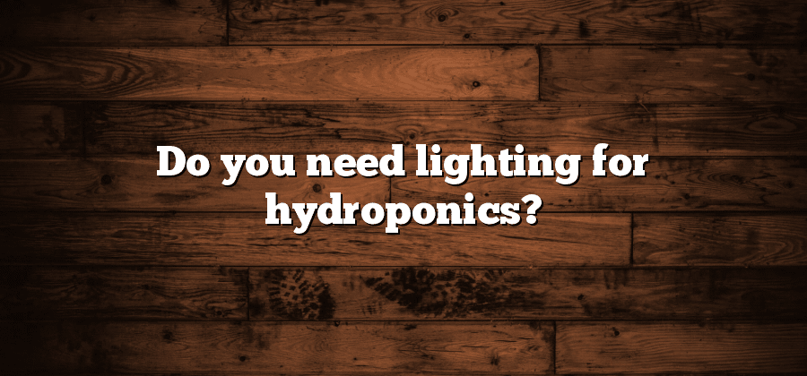 Do you need lighting for hydroponics?