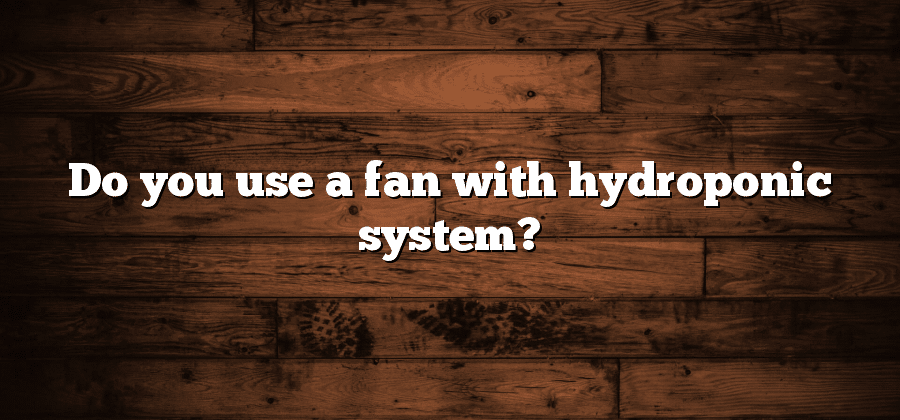 Do you use a fan with hydroponic system?