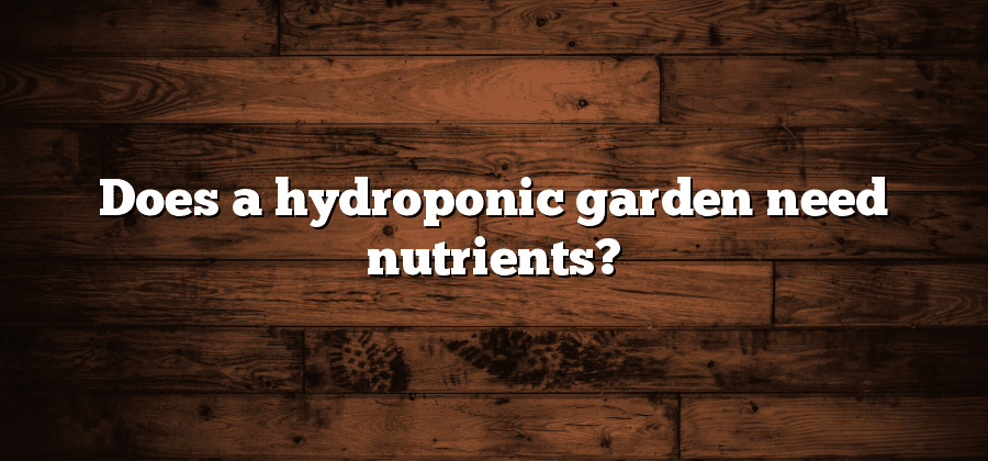 Does a hydroponic garden need nutrients?