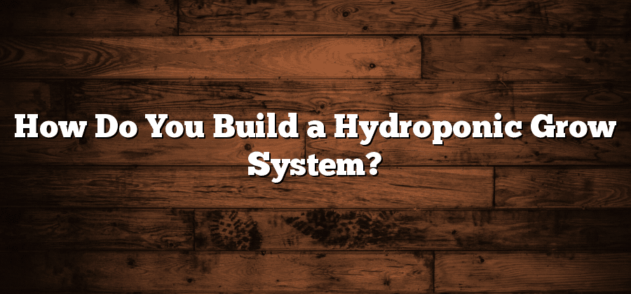 How Do You Build a Hydroponic Grow System?