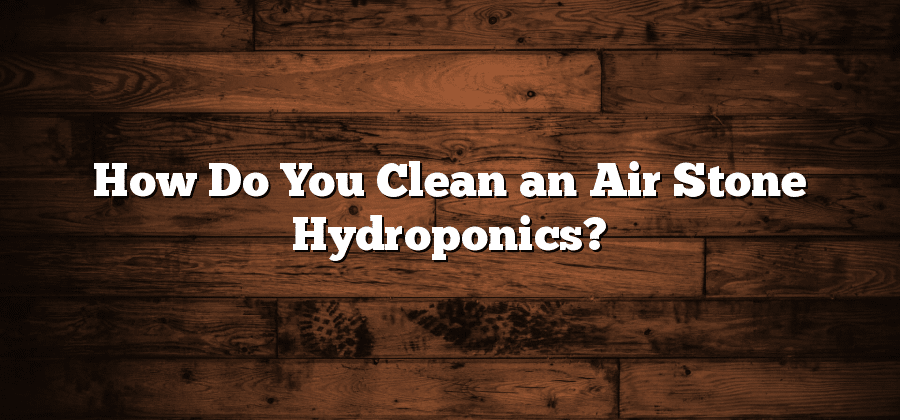 How Do You Clean an Air Stone Hydroponics?