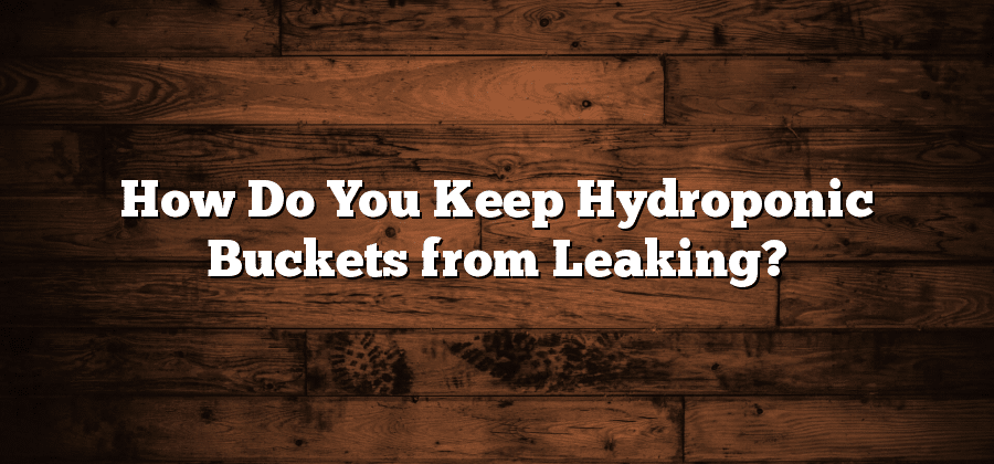 How Do You Keep Hydroponic Buckets from Leaking?