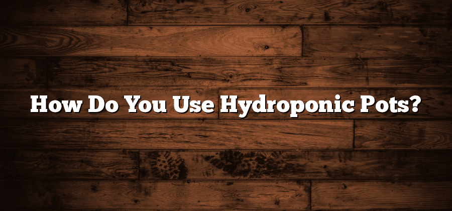 How Do You Use Hydroponic Pots?