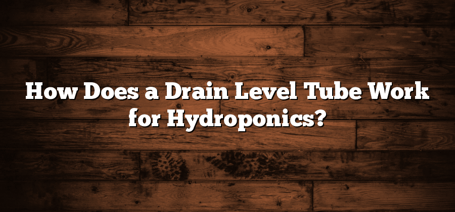 How Does a Drain Level Tube Work for Hydroponics?
