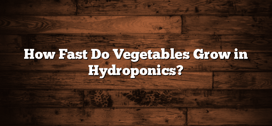 How Fast Do Vegetables Grow in Hydroponics?