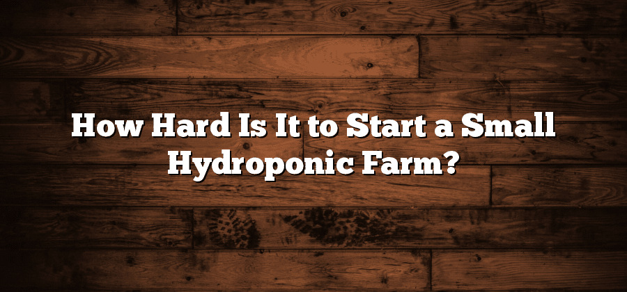 How Hard Is It to Start a Small Hydroponic Farm?
