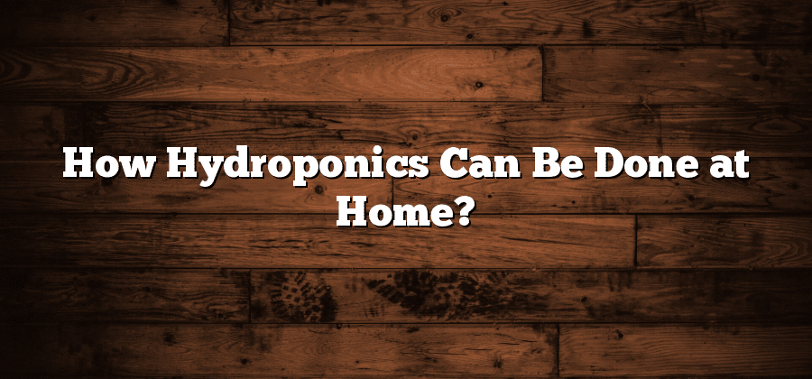 How Hydroponics Can Be Done at Home?