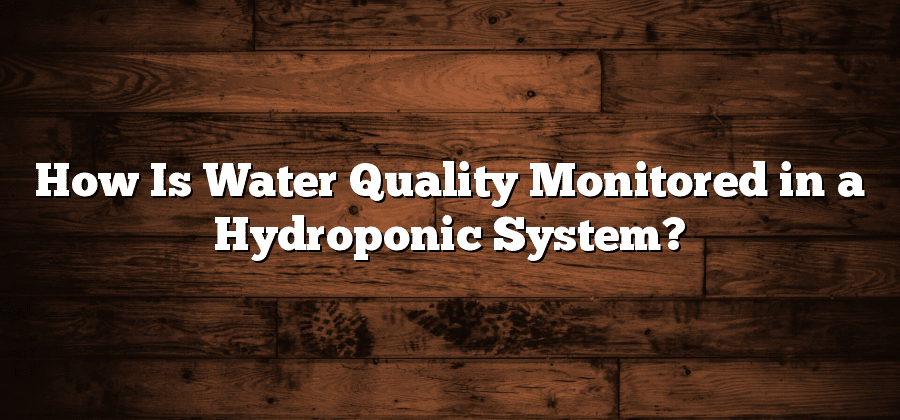 How Is Water Quality Monitored in a Hydroponic System?