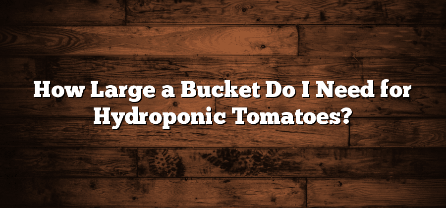 How Large a Bucket Do I Need for Hydroponic Tomatoes?