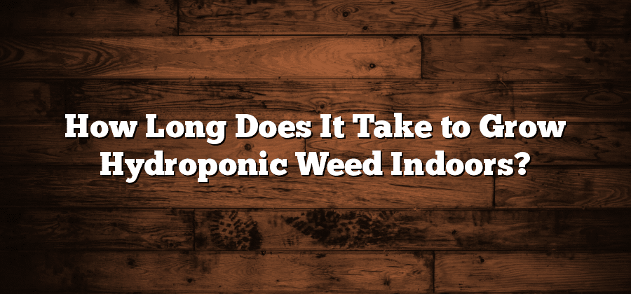 How Long Does It Take to Grow Hydroponic Weed Indoors?
