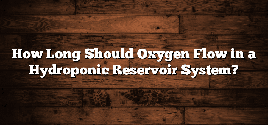 How Long Should Oxygen Flow in a Hydroponic Reservoir System?