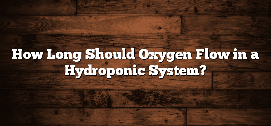 How Long Should Oxygen Flow in a Hydroponic System?