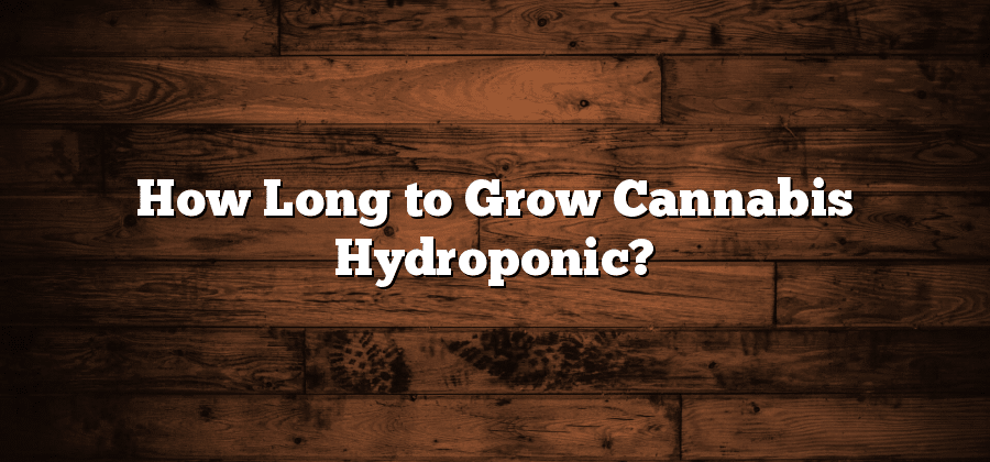 How Long to Grow Cannabis Hydroponic?