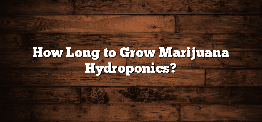 How Long to Grow Marijuana Hydroponics?