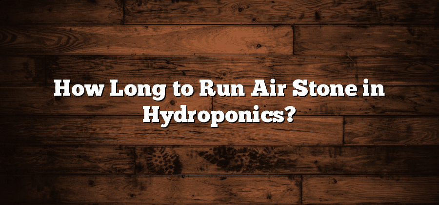 How Long to Run Air Stone in Hydroponics?