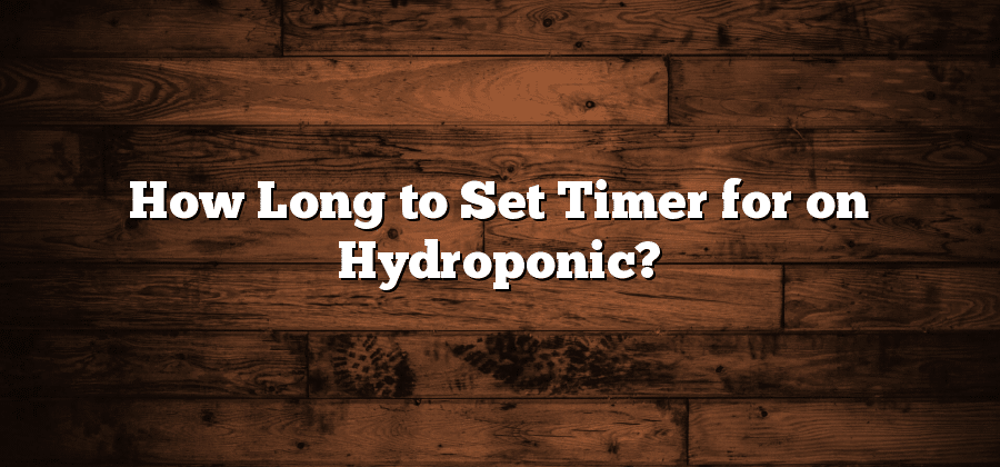How Long to Set Timer for on Hydroponic?