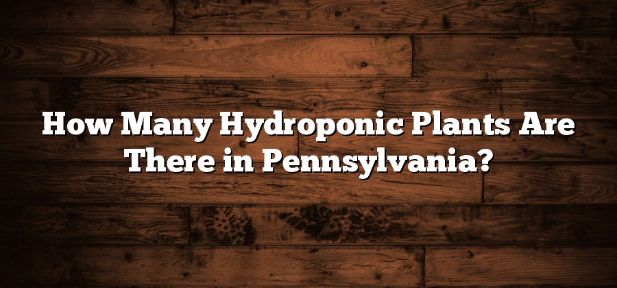 How Many Hydroponic Plants Are There in Pennsylvania?