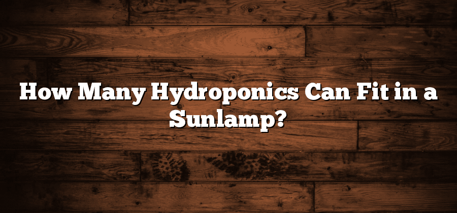 How Many Hydroponics Can Fit in a Sunlamp?