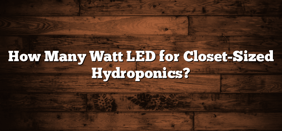 How Many Watt LED for Closet-Sized Hydroponics?