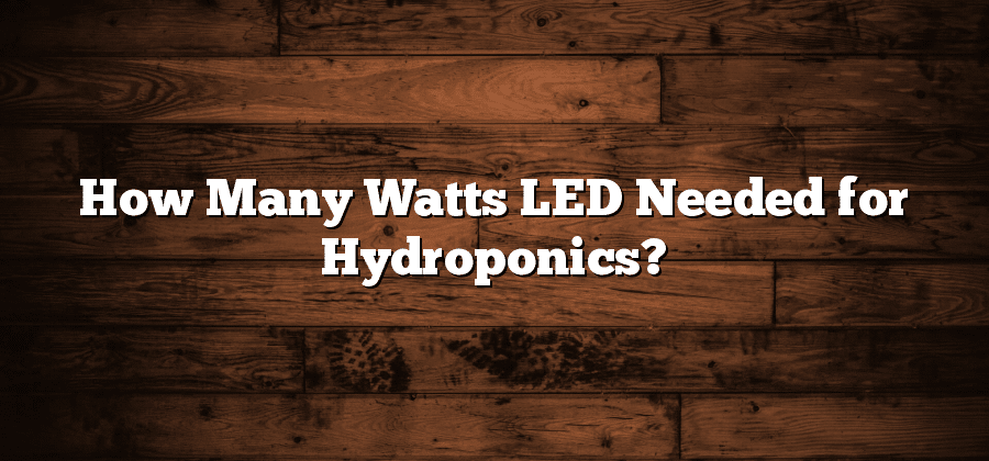 How Many Watts LED Needed for Hydroponics?