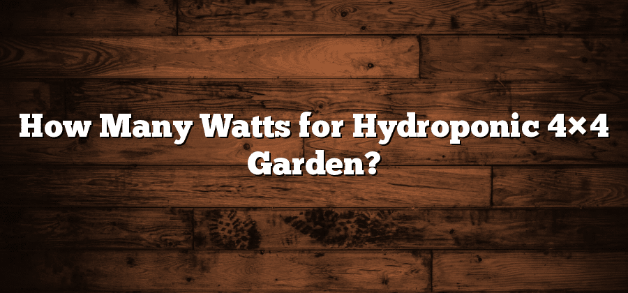 How Many Watts for Hydroponic 4×4 Garden?