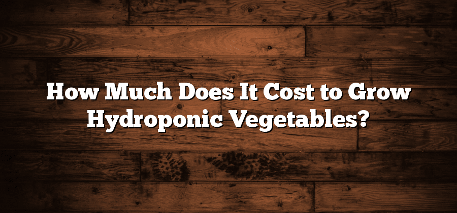 How Much Does It Cost to Grow Hydroponic Vegetables?