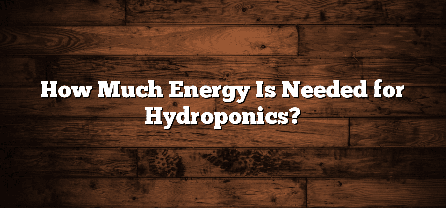 How Much Energy Is Needed for Hydroponics?