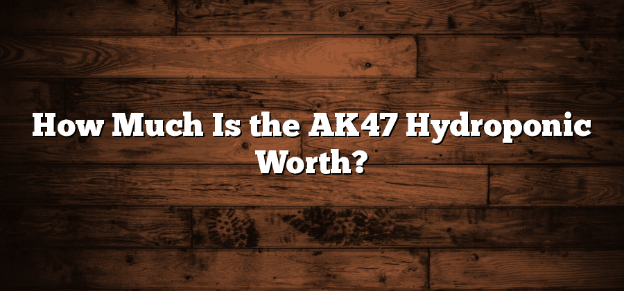 How Much Is the AK47 Hydroponic Worth?