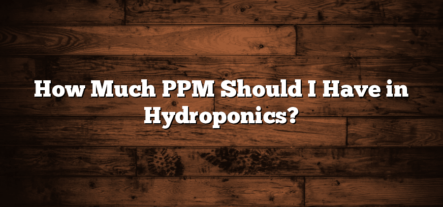 How Much PPM Should I Have in Hydroponics?