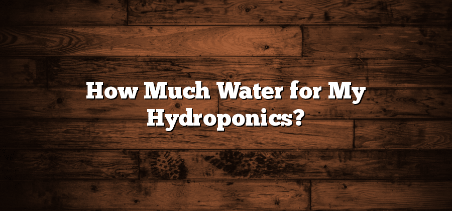 How Much Water for My Hydroponics?