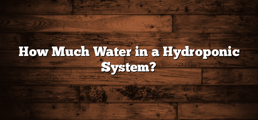 How Much Water in a Hydroponic System?