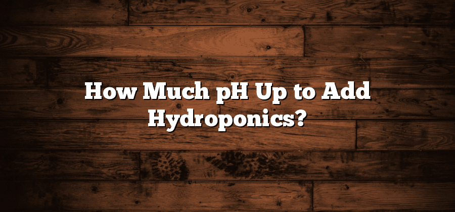 How Much pH Up to Add Hydroponics?