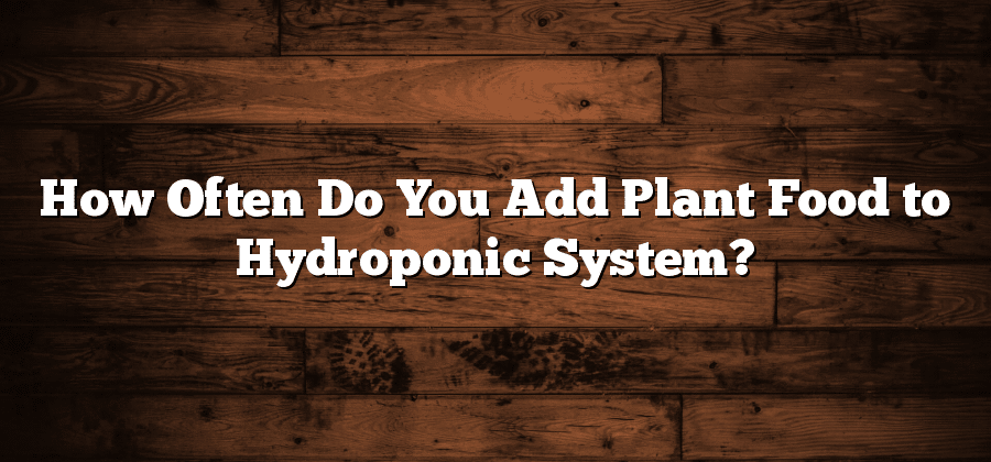 How Often Do You Add Plant Food to Hydroponic System?