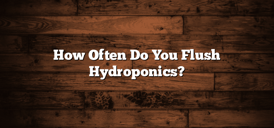 How Often Do You Flush Hydroponics?