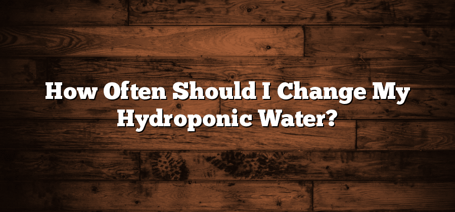How Often Should I Change My Hydroponic Water?