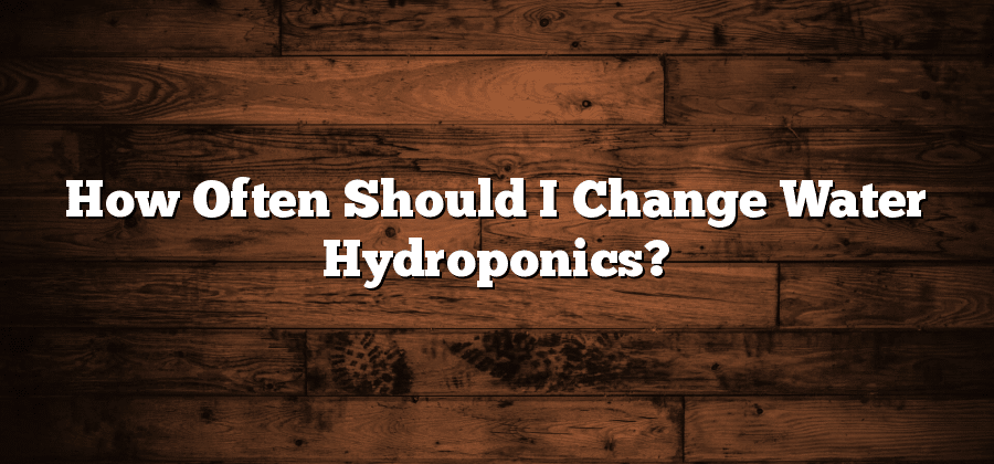 How Often Should I Change Water Hydroponics?
