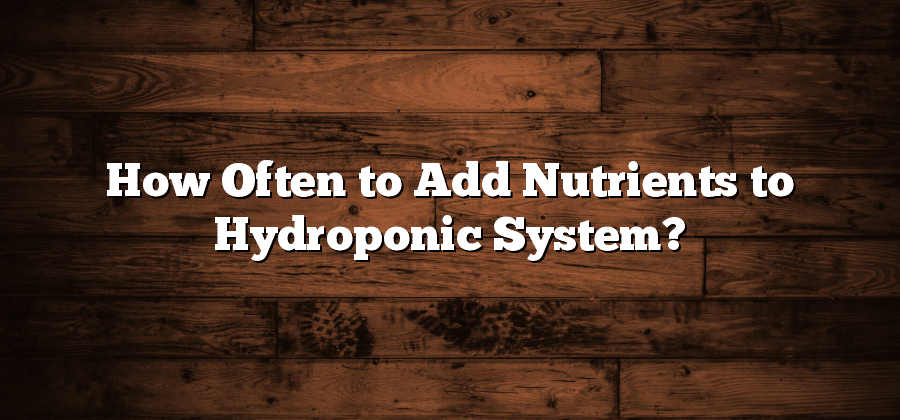 How Often to Add Nutrients to Hydroponic System?