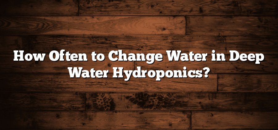 How Often to Change Water in Deep Water Hydroponics?