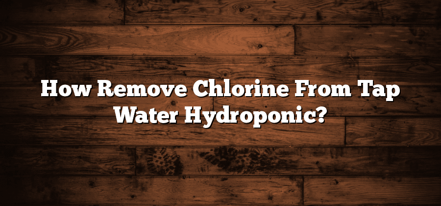 How Remove Chlorine From Tap Water Hydroponic?